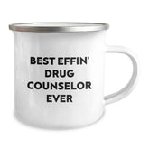 Funny Drug Counselor Gifts from Friends, Best Effin' Drug Counselor Ever Camping Mug, Christmas Unique Presents for Drug Counselor Men - Image 2